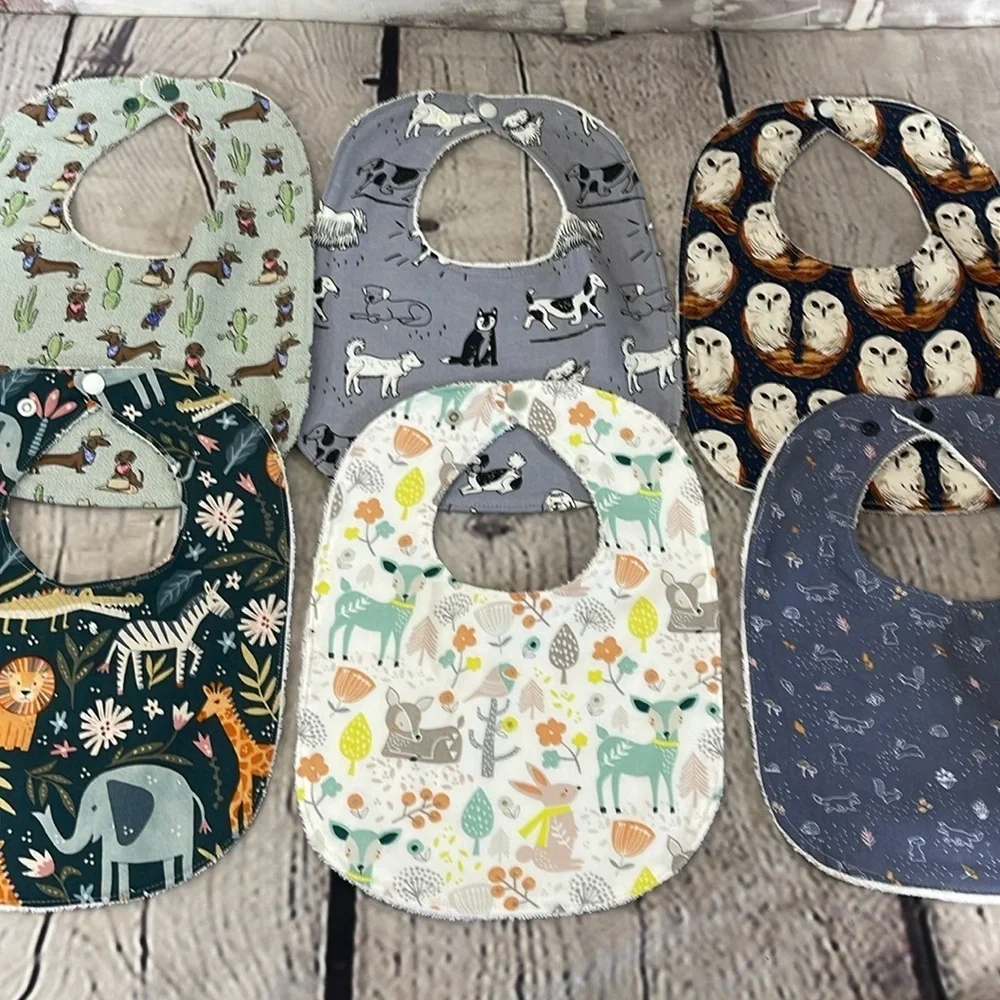 Designer handcrafted bib various animals